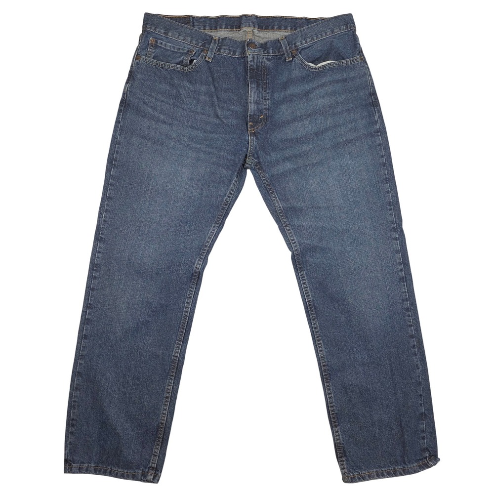 Levi Strauss 559‎ Mens Jeans Relaxed Fit Straight Leg Dark Wash Distressed 38x30
